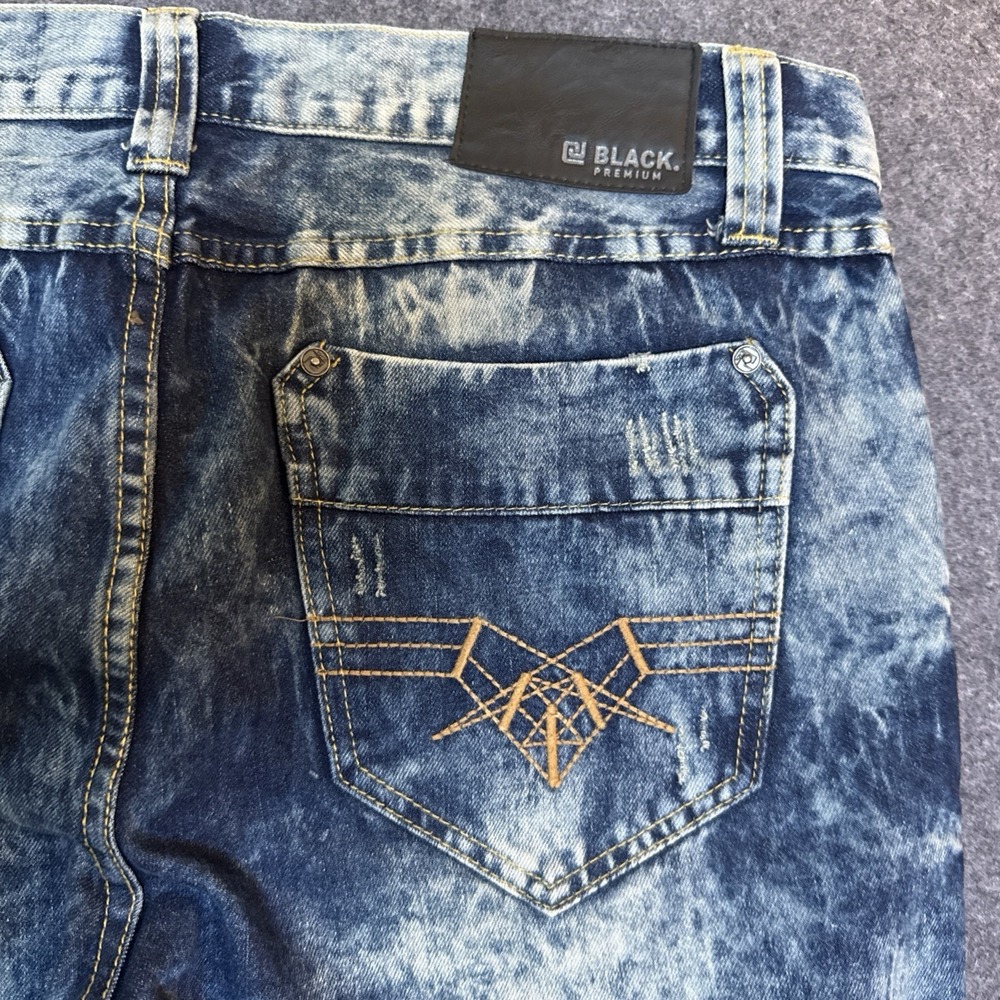CJ Black Premium Jeans Mens Slim Straight Distressed Acid Wash Blue 34 X 32 - Picture 7 of 7